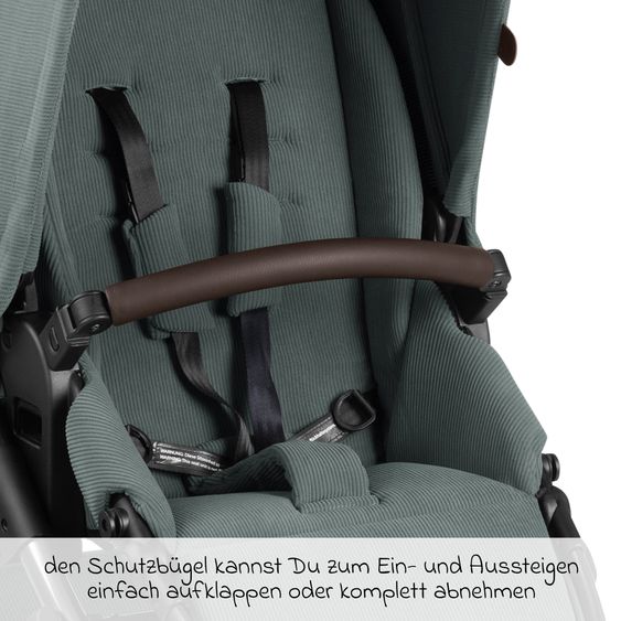 ABC Design Set passeggino 3in1 Salsa 4 Air - include navicella, seggiolino auto Pebble Pro, seggiolino sportivo, giocattolo da afferrare, libro del passeggino e pacchetto accessori XXL - Aloe