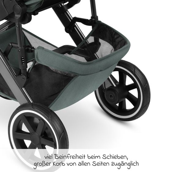 ABC Design Set passeggino 3in1 Salsa 4 Air - include navicella, seggiolino auto Pebble Pro, seggiolino sportivo, giocattolo da afferrare, libro del passeggino e pacchetto accessori XXL - Aloe