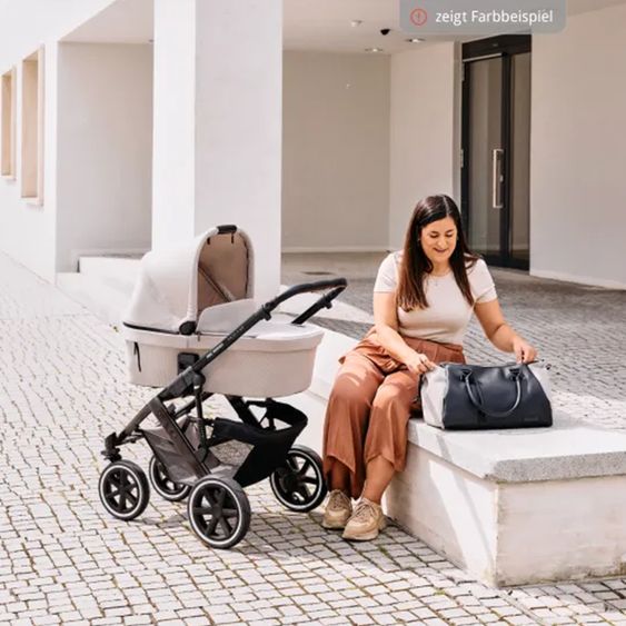 ABC Design Set passeggino 3in1 Salsa 4 Air - include navicella, seggiolino auto Pebble Pro, seggiolino sportivo, giocattolo da afferrare, libro del passeggino e pacchetto accessori XXL - Aloe