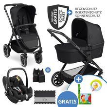 Set passeggino Samba 3in1 - include navicella, seggiolino Pebble Pro, seggiolino sportivo, giocattolo da afferrare, libro del passeggino e pacchetto accessori XXL - Ink