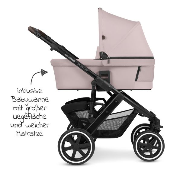 ABC Design Passeggino Salsa 4 Air - incluso navicella e seggiolino sportivo con pacchetto accessori XXL - Pure Edition - Berry