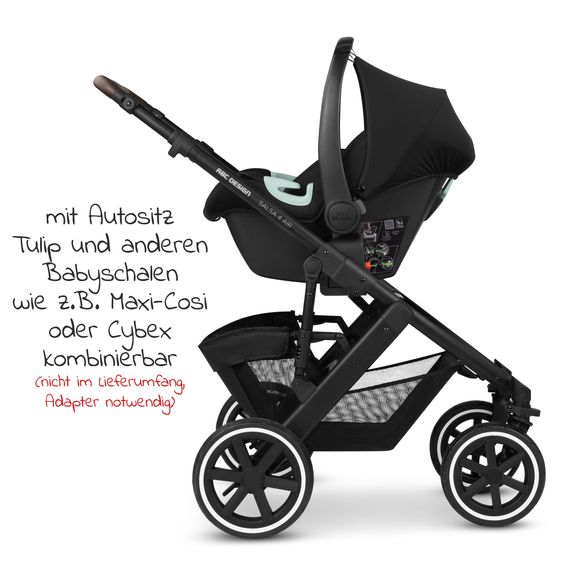 ABC Design Passeggino Salsa 4 Air - incluso navicella e seggiolino sportivo con pacchetto accessori XXL - Pure Edition - Berry