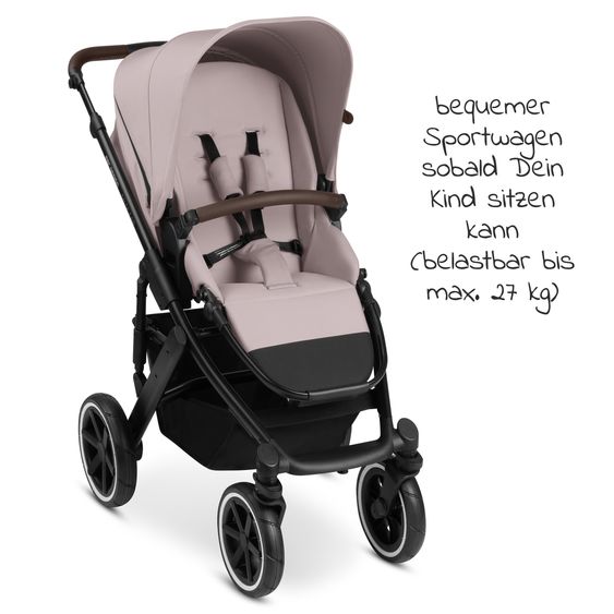ABC Design Passeggino Salsa 4 Air - incluso navicella e seggiolino sportivo con pacchetto accessori XXL - Pure Edition - Berry