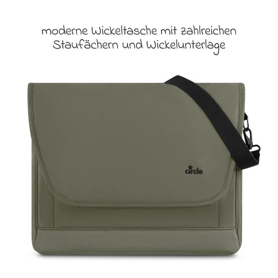 circle by ABC Design Zubehör-Set Kinderwagen mit Wickeltasche Easy, Winterfußsack, Regenschutz & Moskitonetz - - Wheat