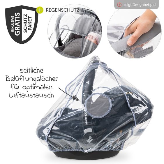 Hauck Set di passeggini 4in1 Walk N Care Air Trio Set con seggiolino auto i-Size e base Isofix e set di accessori XXL - Nero