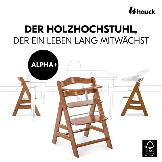 Hauck Seggiolone Alpha Plus - Noce