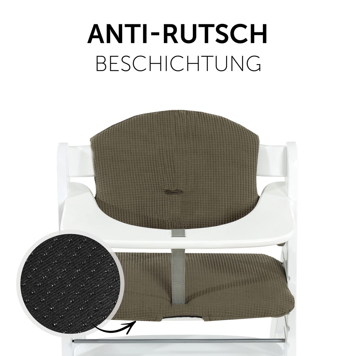 Hauck Cuscino per sedile / seggiolone per seggiolone Alpha - Highchair Pad Select - Waffle Pique Olive