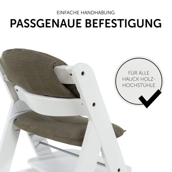 Hauck Cuscino per sedile / seggiolone per seggiolone Alpha - Highchair Pad Select - Waffle Pique Olive