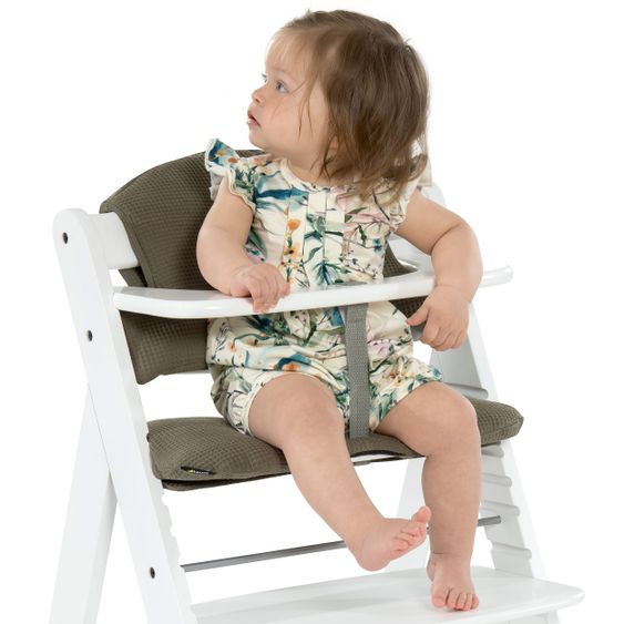 Hauck Cuscino per sedile / seggiolone per seggiolone Alpha - Highchair Pad Select - Waffle Pique Olive