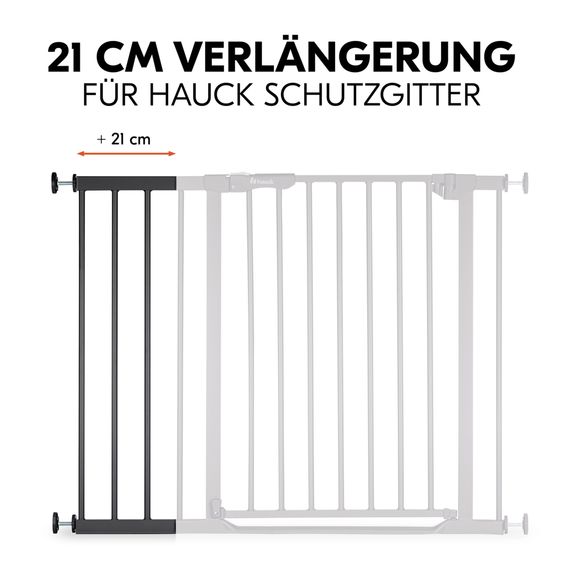 Hauck Estensione per cancelletto di sicurezza 21 cm - adatta al cancelletto di sicurezza Hauck - Nero