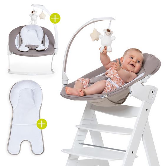 Hauck Attacco neonato regolabile e altalena per seggiolone Alpha & Beta - sdraietta 2in1 Deluxe - Sabbia