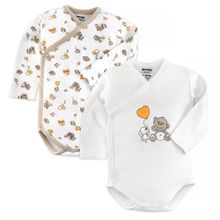 Manica lunga avvolgente 2 pezzi - Lovely Bear Offwhite Beige - Taglia 62/68
