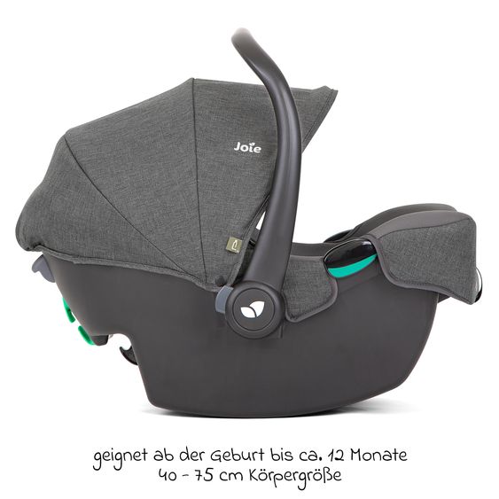 joie Seggiolino auto per neonati i-Snug 2 i-Size dalla nascita ai 13 kg (40 cm-75 cm) con riduttore di seduta di soli 3,35 kg - Cycle Collection - Grigio conchiglia