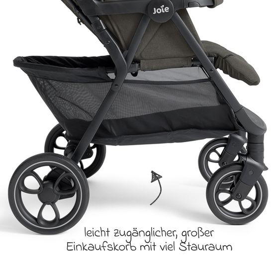 Joie Signature Estrella sibling & twin pushchair up to 22 kg (per seat) incl. adapter, carrycot & raincover - Signature - Evergreen