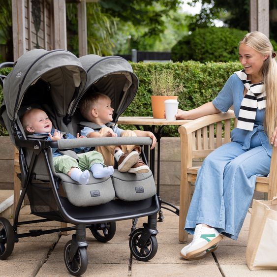 Joie Signature Estrella sibling & twin pushchair up to 22 kg (per seat) incl. adapter, carrycot & raincover - Signature - Evergreen