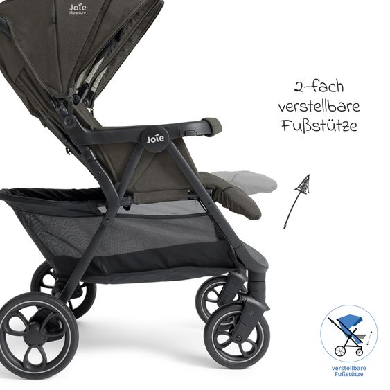 Joie Signature Estrella sibling & twin pushchair up to 22 kg (per seat) incl. adapter, carrycot & raincover - Signature - Evergreen