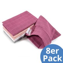 Gauze wash glove 8 pack 15 x 20 cm - Orchid / Powder