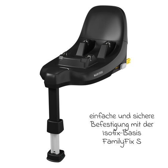 Maxi-Cosi 3in1 infant car seat & reboarder set from birth to 4 years with (40 - 105 cm) with Pebble S i-Size infant car seat & Pearl S child seat incl. FamilyFix S Isofix base & backrest protector - Tonal Black