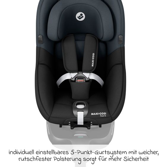 Maxi-Cosi Reboarder child seat Pearl S i-Size from 3 months - 4 years (61 cm - 105 cm) with Easy-in hooks & G-Cell side impact technology - Tonal Black