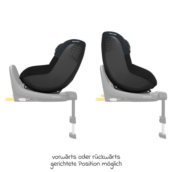 Maxi-Cosi Reboarder child seat Pearl S i-Size from 3 months - 4 years (61 cm - 105 cm) with Easy-in hooks & G-Cell side impact technology - Tonal Black