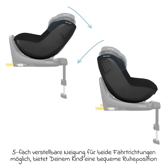 Maxi-Cosi Reboarder child seat Pearl S i-Size from 3 months - 4 years (61 cm - 105 cm) with Easy-in hooks & G-Cell side impact technology - Tonal Black