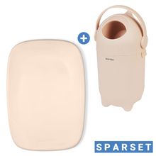 Set fasciatoio con fasciatoio Softy e secchio per pannolini Dropy - Beige