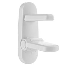 Door handle stop for childproof locking of apartment and entrance doors - white