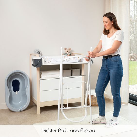 Rotho Babydesign 4-piece Tilo bath set / bathing station - incl. bathtub + bath stand + bath lounger + drain hose - cappuccino