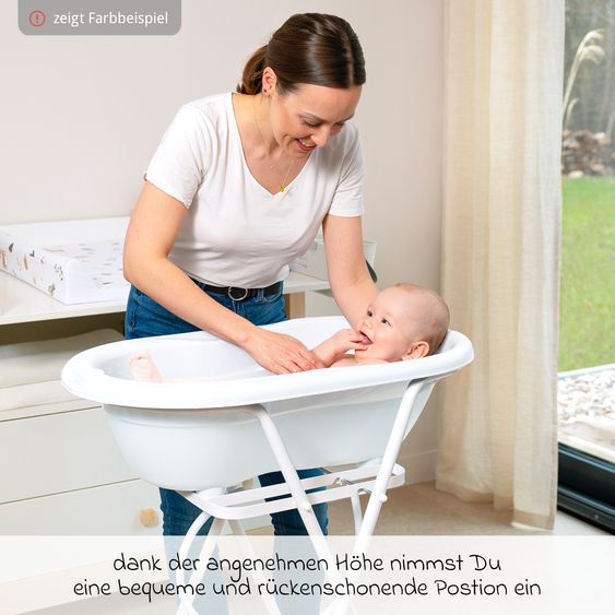 Rotho Babydesign 4-piece Tilo bath set / bathing station - incl. bathtub + bath stand + bath lounger + drain hose - cappuccino