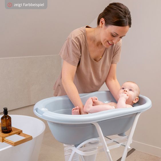 Rotho Babydesign 4-piece Tilo bath set / bathing station - incl. bathtub + bath stand + bath lounger + drain hose - cappuccino