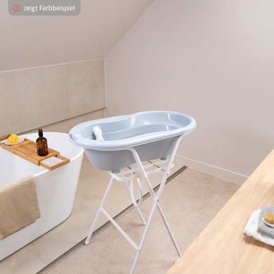 Rotho Babydesign 4-piece Tilo bath set / bathing station - incl. bathtub + bath stand + bath lounger + drain hose - cappuccino