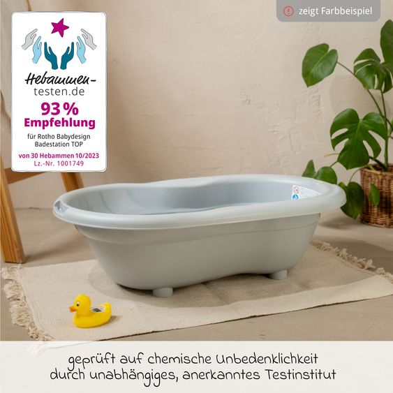 Rotho Babydesign 4-piece Tilo bath set / bathing station - incl. bathtub + bath stand + bath lounger + drain hose - cappuccino