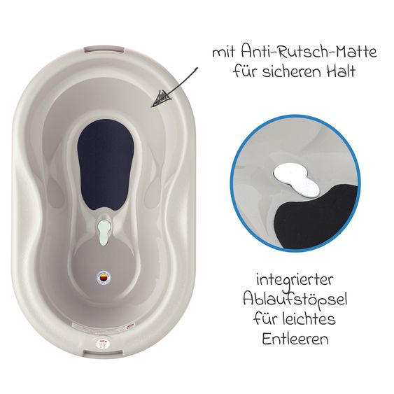Rotho Babydesign Tilo baby bath - with non-slip mat - Cappuccino