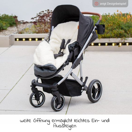 Zamboo 2in1 Universal-Fleece-Fußsack Sitzauflage und Fußsack mit Kapuze für Babyschale, Babywanne und Buggy, inkl. Tasche - Grau