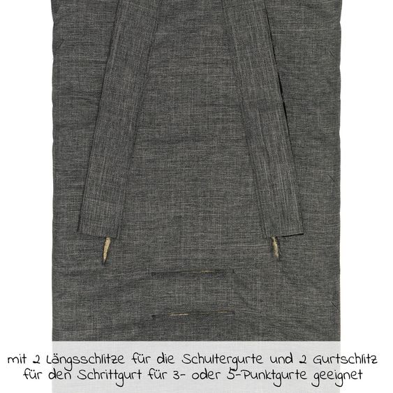 Zamboo Universal Lammfell-Fußsack für Babyschale & Babywanne - Melange Hellgrau
