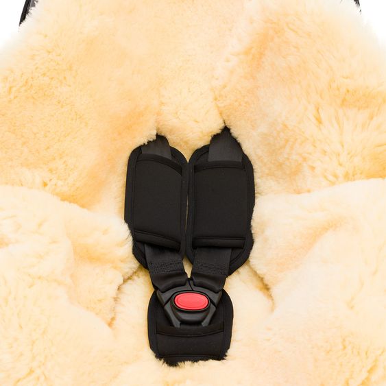 Zamboo Universal Lammfell-Fußsack für Babyschale & Babywanne - Melange Hellgrau