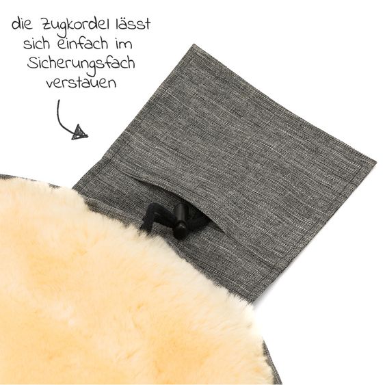 Zamboo Universal Lammfell-Fußsack für Babyschale & Babywanne - Melange Hellgrau